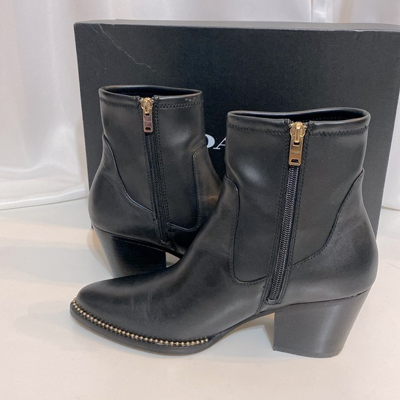 Coach Black Pell Leather Bootie Boots G4847 - Picture 5 of 10